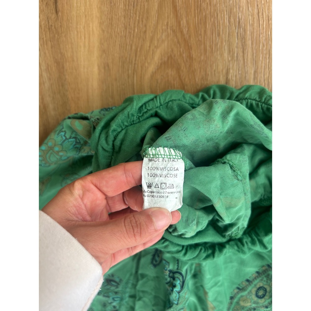 Italy Paisley Harem Pants Smocked Waist Boho wideleg hippie festival one size - Picture 4 of 8